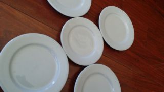 5 Art Deco Buffalo China Blue Lune Ware Plates Plate Restaurant Ware Vintage