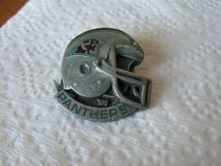 Vintage Carolina Panthers Team Nfl Enamel Pewter Helmet Lapel Hat Pin