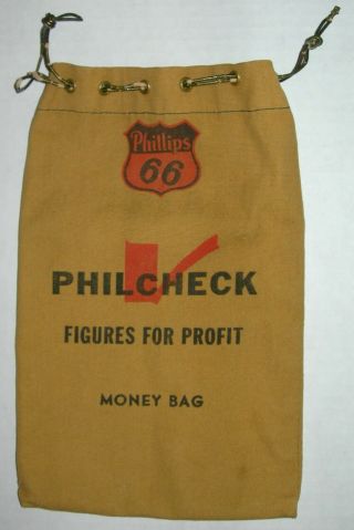 Vintage Phillips 66 Philcheck Money Bag