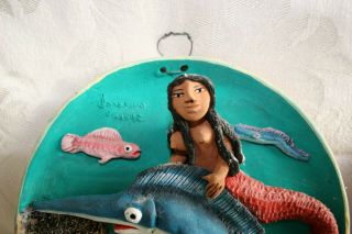 Vintage Mexican Ceramic Pottery Mermaid 7 