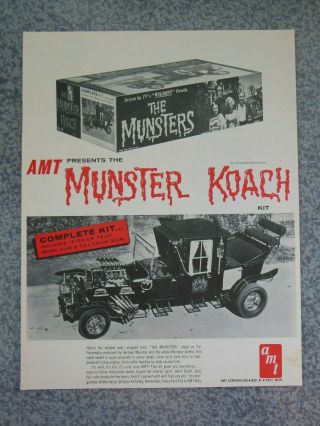Vintage 1965 Amt Munsters Munster Koach Advertisement