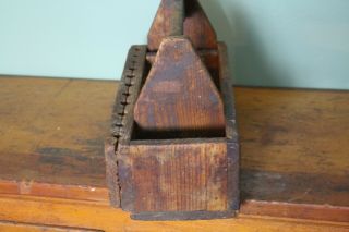 Vintage Wood Tool Box Caddy Tote Farm House Table Center Piece Country Decor 2