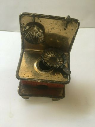 Antique Dolls House Miniature Kitchen Dresser With Utensils - 1800 