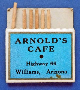 Vintage 1930s Pull Quick Matches Self - Lighting Arnold’s Cafe—route 66—arizona