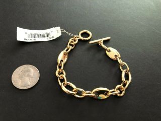 Vintage Monet Bracelet Chain Link Ovals Gold Tone Signed Nos 8 1/4 "
