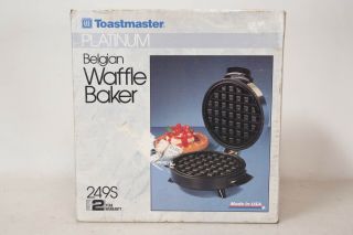 Vintage Toastmaster Belgian Waffle Maker Model 249s W/ Box Chrome Stainless Mcm