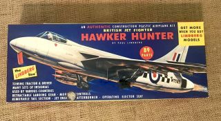 Vintage First Run 1957 Lindberg Hawker Hunter Plastic Model 1:48