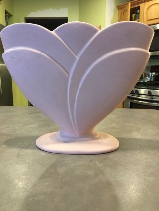 Vintage Royal Haeger Pottery Large Pink Footed Fan Tulip Vase Planter Rg - 26 Usa