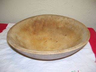 Vintage Wooden Dough Bowl - 11 " X 10 1/4 "