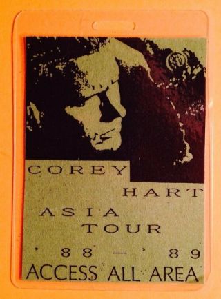 Corey Hart Tour Stage Pass,  Asia Tour 1988 - 89,  Vintage,  Laminated