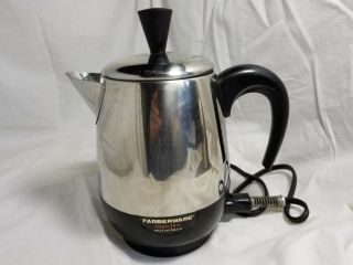 Vintage Mid - Century Farberware Percolator Coffee Pot 6 Cup Made In Usa