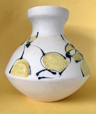 ⭐️9.  5” Vintage Harza Azaz Pottery Vase Israel Hand Painted Mid - Century Signed
