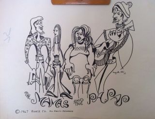 The Mamas And The Papas Rare Vintage 1967 Caricature Poster