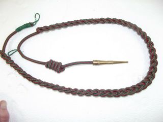 Vintage Usmc/us Army French Fourragere Shoulder Cord,  Brass End