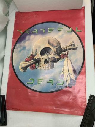 Vtg 1977 Kelley & Mouse Grateful Dead Wall Poster Cyclops Skull Printed In Usa