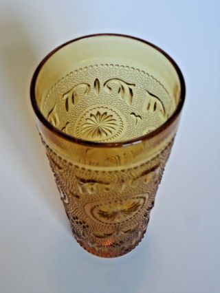 Vintage Tiara Amber Glass {indiana} {amber} 6 1/2 Inches Tall Drinking Glass