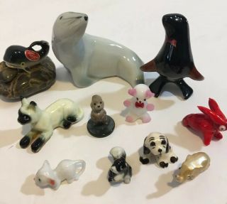 Figurines Vintage Japan Porcelain - Bone China (11) Anamals Seal Cat Dog Elephant 3