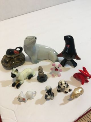 Figurines Vintage Japan Porcelain - Bone China (11) Anamals Seal Cat Dog Elephant 5