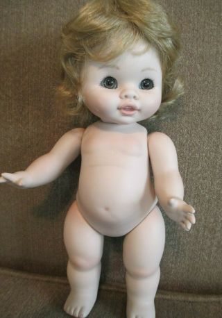 Sweet Vintage All - Porcelain Toddler Doll,  10 1/2 " Tall,  Dk.  Blonde Wig