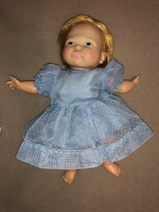 Vintage Ideal Newborn Tiny Thumbelina Doll 1967 Strawberry Blonde, 4