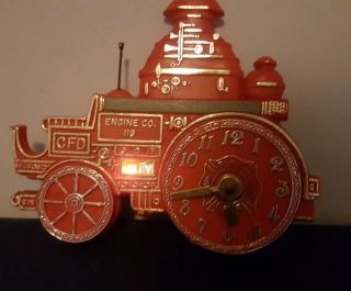 Vintage Electric Master Crafters Red Fire Engine Clock Light Clock Not