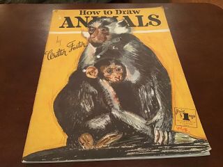 Vintage Walter T.  Foster How To Draw Animals - 1960 