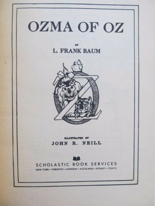 Ozma of Oz by L Frank Baum Vintage Scholastic paperback printing 2