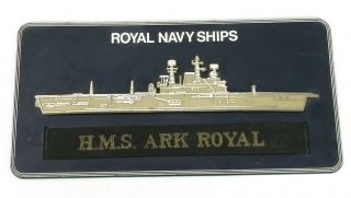 Vintage British Navy Hms Ark Royal Plaque