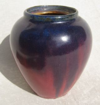 Vintage Arts & Crafts Fulper Art Pottery Drip Glaze Cabinet Vase Signed