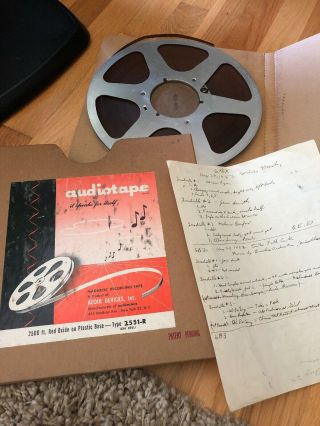 Vintage Audiotape Audio Devices Metal Reel 10.  5 " Recorded 1952 Orchestra