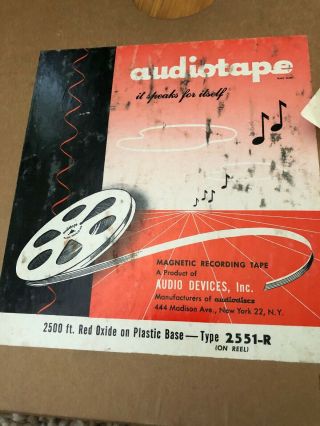 Vintage AUDIOTAPE AUDIO DEVICES Metal Reel 10.  5 