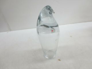 Vintage Blenko Art Glass Clear Penguin Don Shepherd