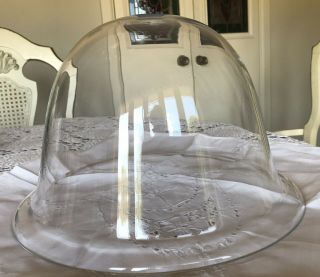 Vintage Glass Display Dome - Cloche:12” Diam.  X 8 1/4”h Large Bell Shape - Decor
