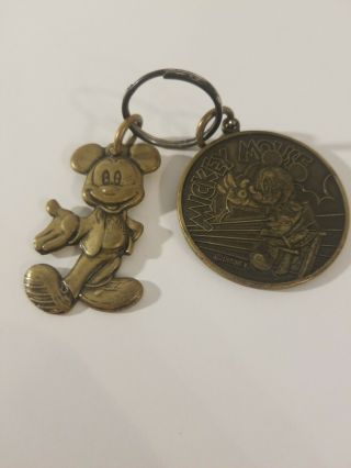 Vintage Mickey Mouse Heavy Key Chain Walt Disney World