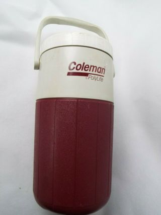 Vintage 1988 Coleman 5590 Maroon Polylite 1/2 Gallon Water Cooler Jug Camping