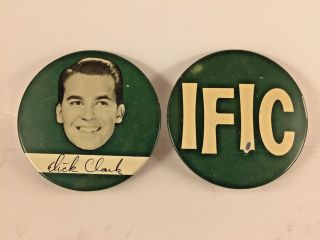 Rare Vintage 1958 Dick Clark American Bandstand & Ific Beech Nut Button Pin Set