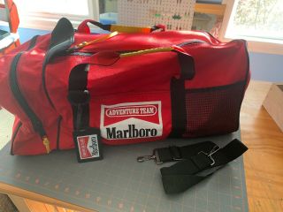 Vintage 1990’s Marlboro Marlboro Miles Tobacco Give - Away Large Duffel Bag Red