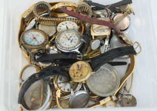 Box Of Mixed Vintage Watches Ladies And Gentlemen 
