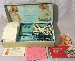 Vintage Lady Schick Style Hair Blow Dryer Model 337 Aqua With Accessories