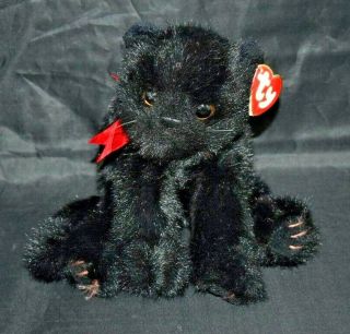 Vintage 1996 Ty Coal Black Kitten Cat Plush Stuffed Animal Tags 12 " Style 1119