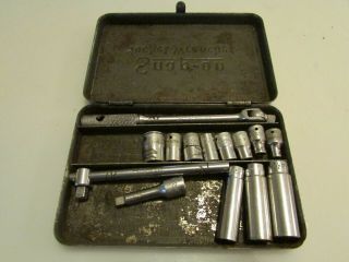 Vintage Snap On 1/4 " Drive Socket Set Kla - 255 Similar Deep Shallow Bar Case Tool