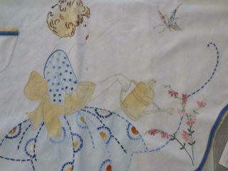 Unusual Vintage Handmade Cotton Embroidered Full Apron 2