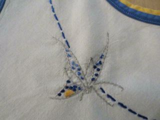 Unusual Vintage Handmade Cotton Embroidered Full Apron 4