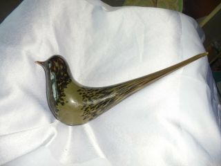 Vintage Wedgwood Glass Long - Tailed Bird Paperweight