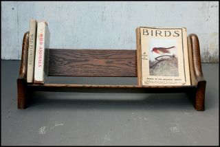 Antique Vintage Wooden Oak Book Trough Stand | Table Desk | Lovely Simple Design