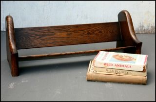 Antique Vintage Wooden Oak Book Trough Stand | Table Desk | Lovely Simple Design 2