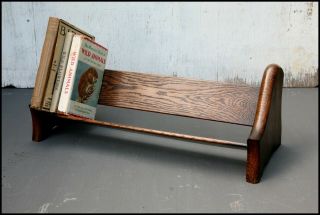 Antique Vintage Wooden Oak Book Trough Stand | Table Desk | Lovely Simple Design 4