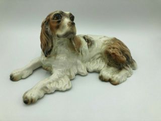Goldscheider Everlast Dog Figurine Porcelain Spaniel Vintage Large 10 " Long