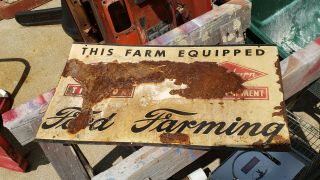 Vintage Ford Farm Tractor Metal Tin Advertising Sign