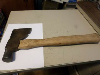 Vintage Hatchet Fulton Tool Axe Merit Mark Single Bit Wood Carpenter Hammer 2